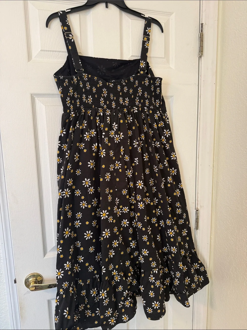 Kate Spade New York Black Daisy Print Fit & Flare Sundress XXL